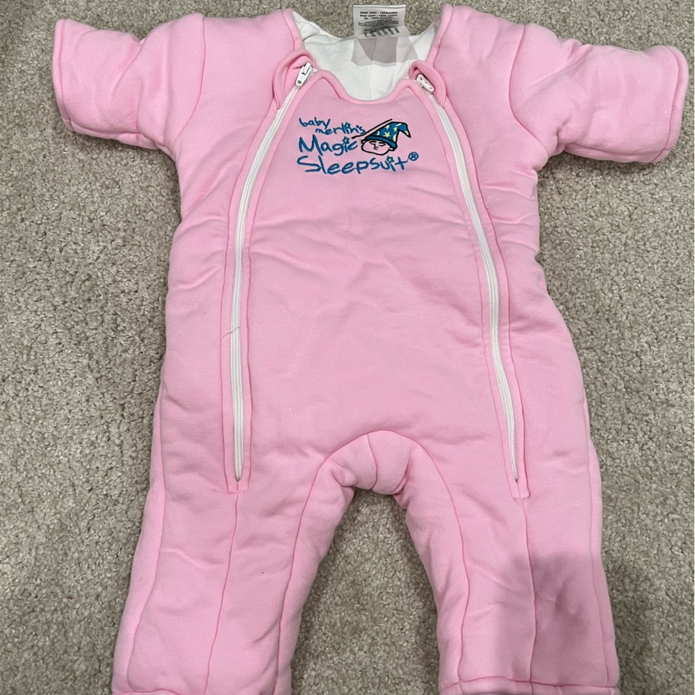 Baby Merlin's Magic Sleepsuit - Microfleece Transition Swaddle - Pink - 3-6 Mo